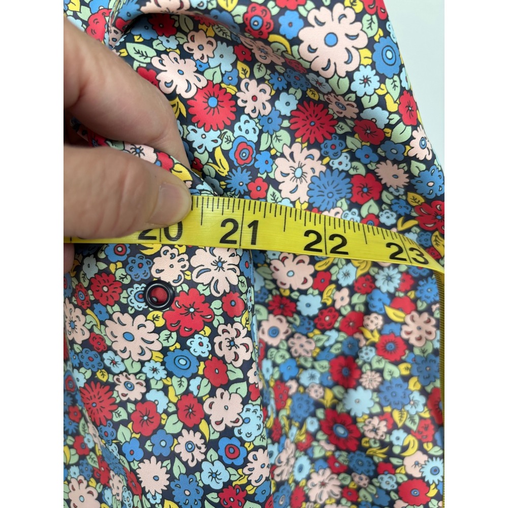 Boden Floral Hooded Raincoat Multi Color Ditsy Flower Quilted Lining Jacket US 8 - Picture 10 of 11